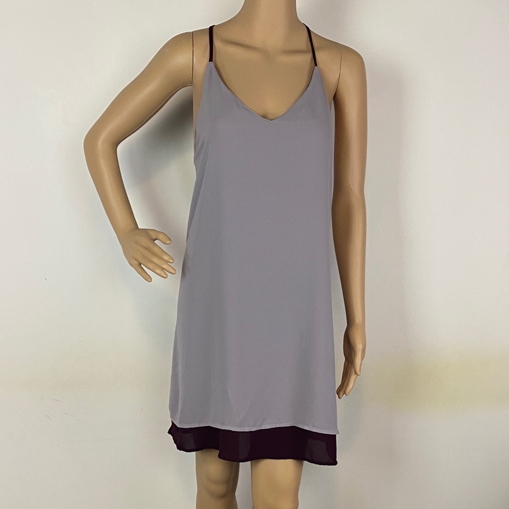 Tempted Gray/Lavender &  Plum Reversible Slip Dress
